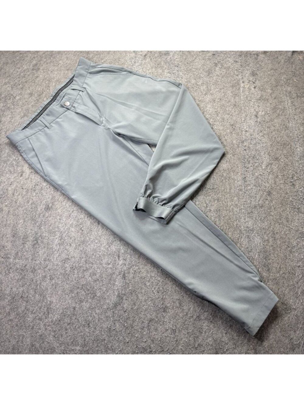 Primo Golf Pants Men 34 x 26 Gray Performance Tapered Ankle Zip b017